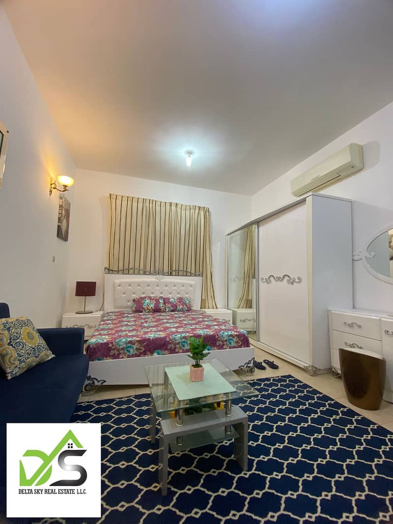 Excellent furnished studio in Khalifa city, excellent location, monthly