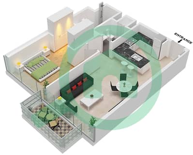 المخططات الطابقية لتصميم النموذج / الوحدة C,D / 2,4,7 FLOOR PODIUM شقة 1 غرفة نوم - البيت العلوي الغربي