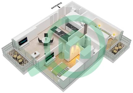 المخططات الطابقية لتصميم النموذج / الوحدة A / 5,6 FLOOR PODIUM شقة 2 غرفة نوم - البيت العلوي الغربي