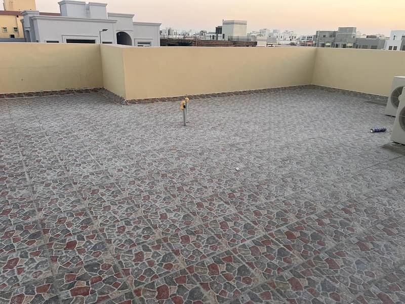 For rent a studio for the first inhabitant with a roof in the city of South Al Shamkha, monthly 1500 dirhams