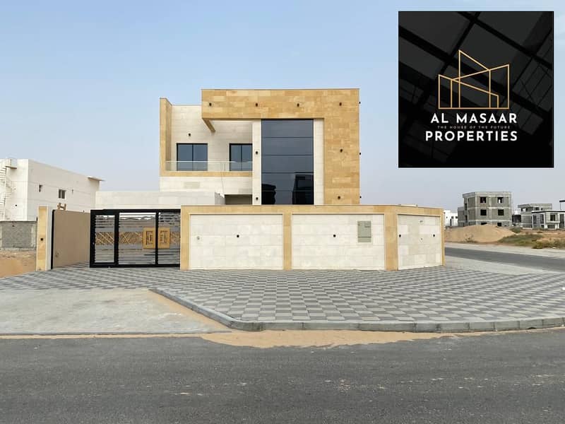For sale, one of the most luxurious villas in Ajman, on two streets and a corner, with European design and finishes, super deluxe, and personal buildi