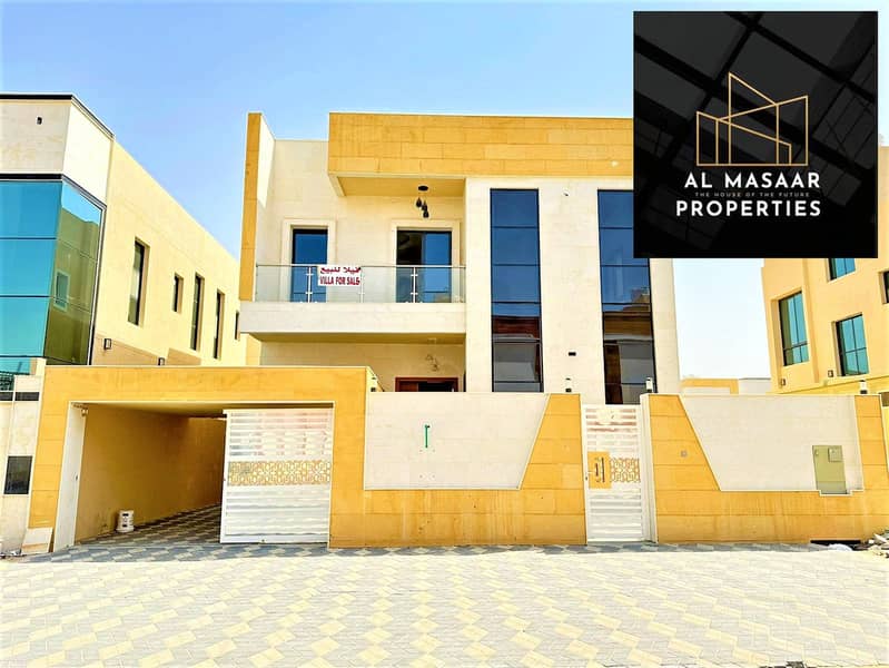 For sale a villa close to the mosque, one of the most luxurious villas in Ajman, personal building with central air conditioning, a very elegant finis