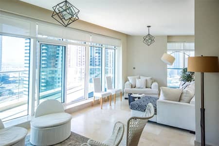 3 Bedroom Apartment for Rent in Dubai Marina, Dubai - Full Marina View | Furnished | Balcony | Maid Room