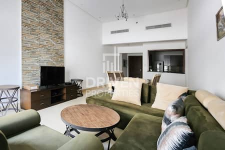 2 Bedroom Flat for Rent in Jumeirah Village Circle (JVC), Dubai - Furnished | Corner Ground Floor Apt with Balcony