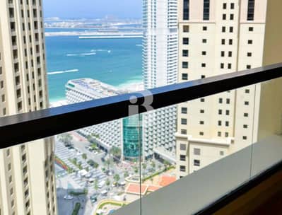 2 Bedroom Flat for Rent in Jumeirah Beach Residence (JBR), Dubai - High Floor | Sea View | Unfurnished