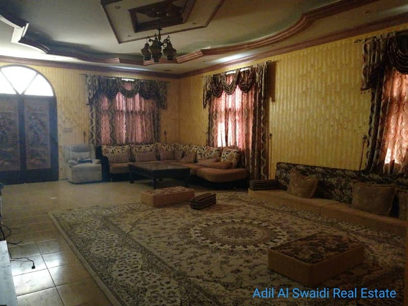 Spacious 7 Master bedroom S/S Villa with 2 huge majlis, living dining, C. A/C gas, 8 covered parking