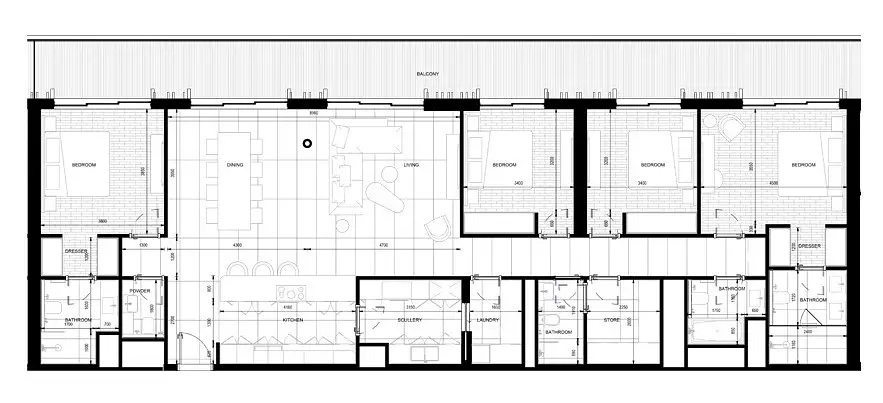 4 BR floor plan