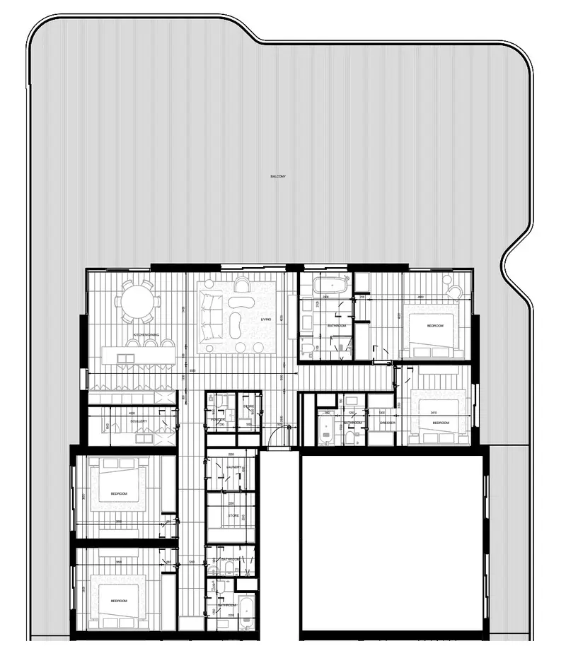 4 BR floor plan