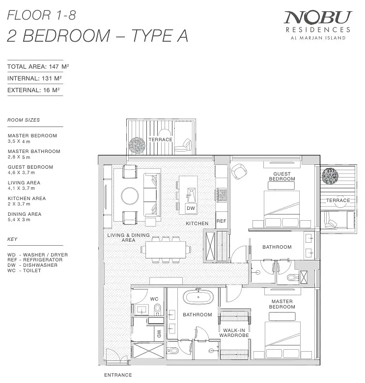 2 BR floor plan