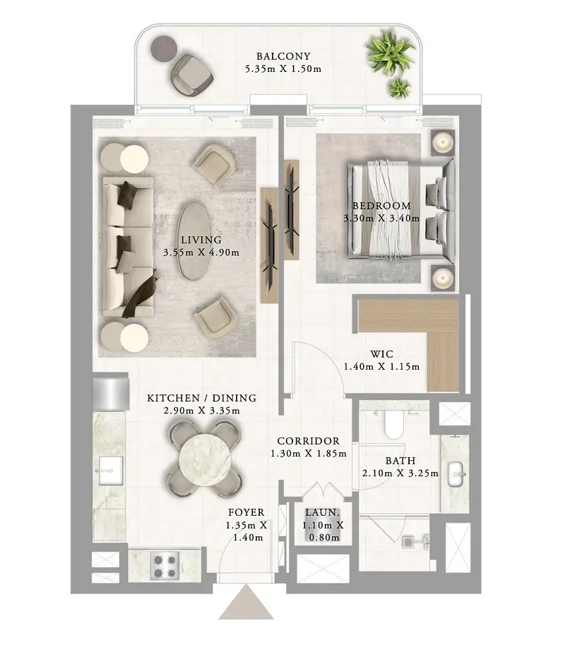 2 BR floor plan
