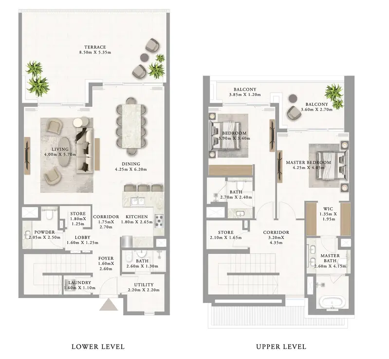2 BR floor plan