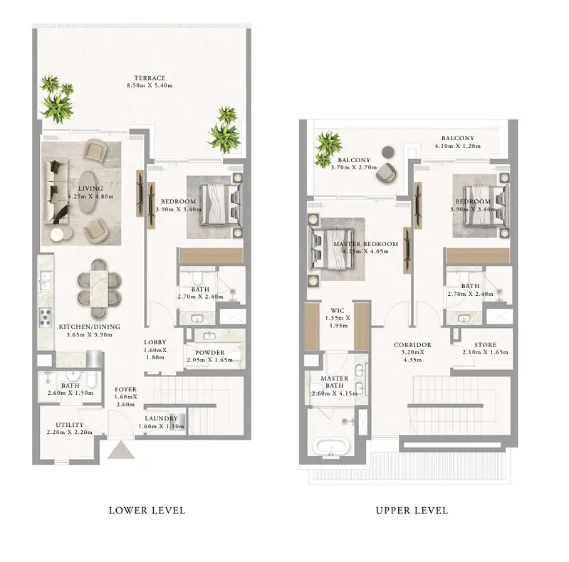 3 BR floor plan