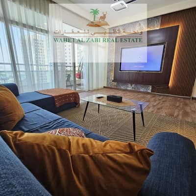Two rooms and a hall for rent in Horizon Towers, Ajman, with a sea view