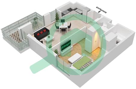 Naseem Residences - 1 Bedroom Apartment Type/unit 1A-2 UNIT 05,09 Floor plan