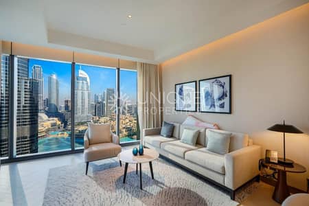 3 Bedroom Flat for Rent in Downtown Dubai, Dubai - High Floor| Furnished| Burj Khalifa+Fountain Views