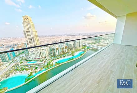 2 Bedroom Apartment for Rent in Dubai Creek Harbour, Dubai - High Floor Beach Canal View Dubai Creek Harbour.