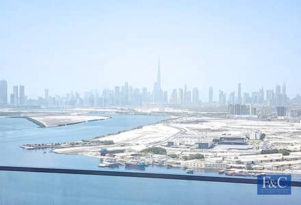 3 Bedroom Apartment for Rent in Dubai Creek Harbour, Dubai - Burj Khalifa and Seaside View | High Floor