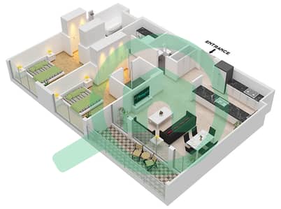 Mulberry 2 Building B2 - 2 Bedroom Apartment Type/unit T1A / B-2,B-3,B-4,B-6,B-1 Floor plan