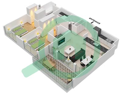 Mulberry 2 Building B2 - 2 Bedroom Apartment Type/unit T1B / B-3,B-4,B-6,B-10 Floor plan