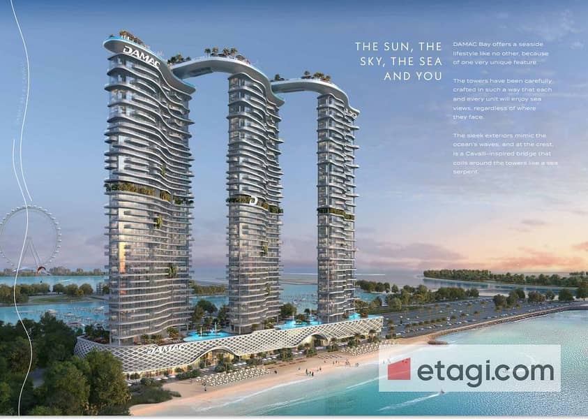 位于迪拜港，卡瓦利达马克海湾综合公寓，DAMAC 海湾大厦 C 座 1 卧室的公寓 3750000 AED - 8915467