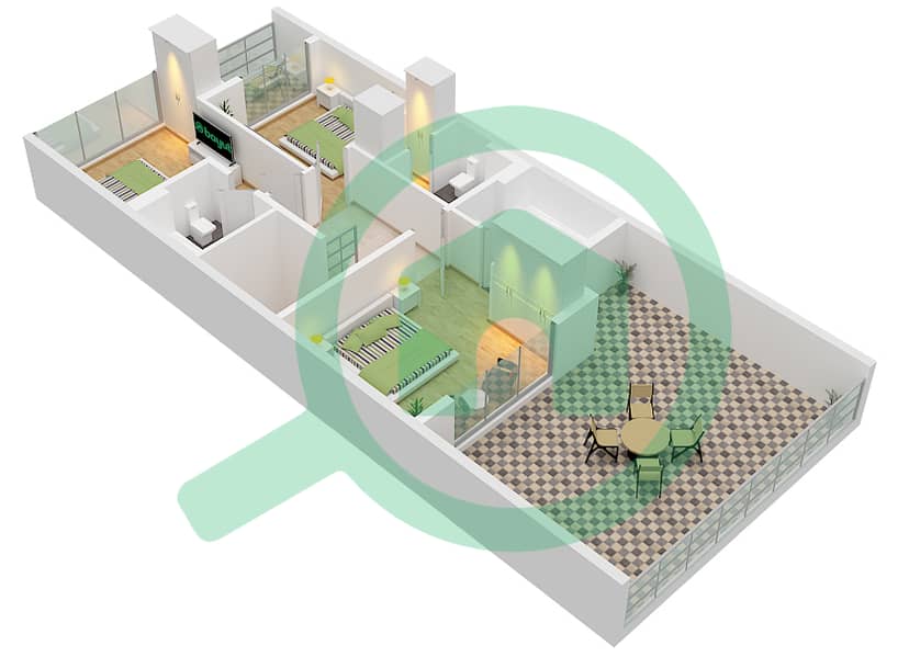Centaury - 3 Bedroom Villa Type R2-M14 Floor plan R2-M14 First Floor interactive3D