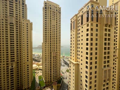 2 Bedroom Flat for Rent in Jumeirah Beach Residence (JBR), Dubai - Unfurnished | Partial Sea View | Vacant