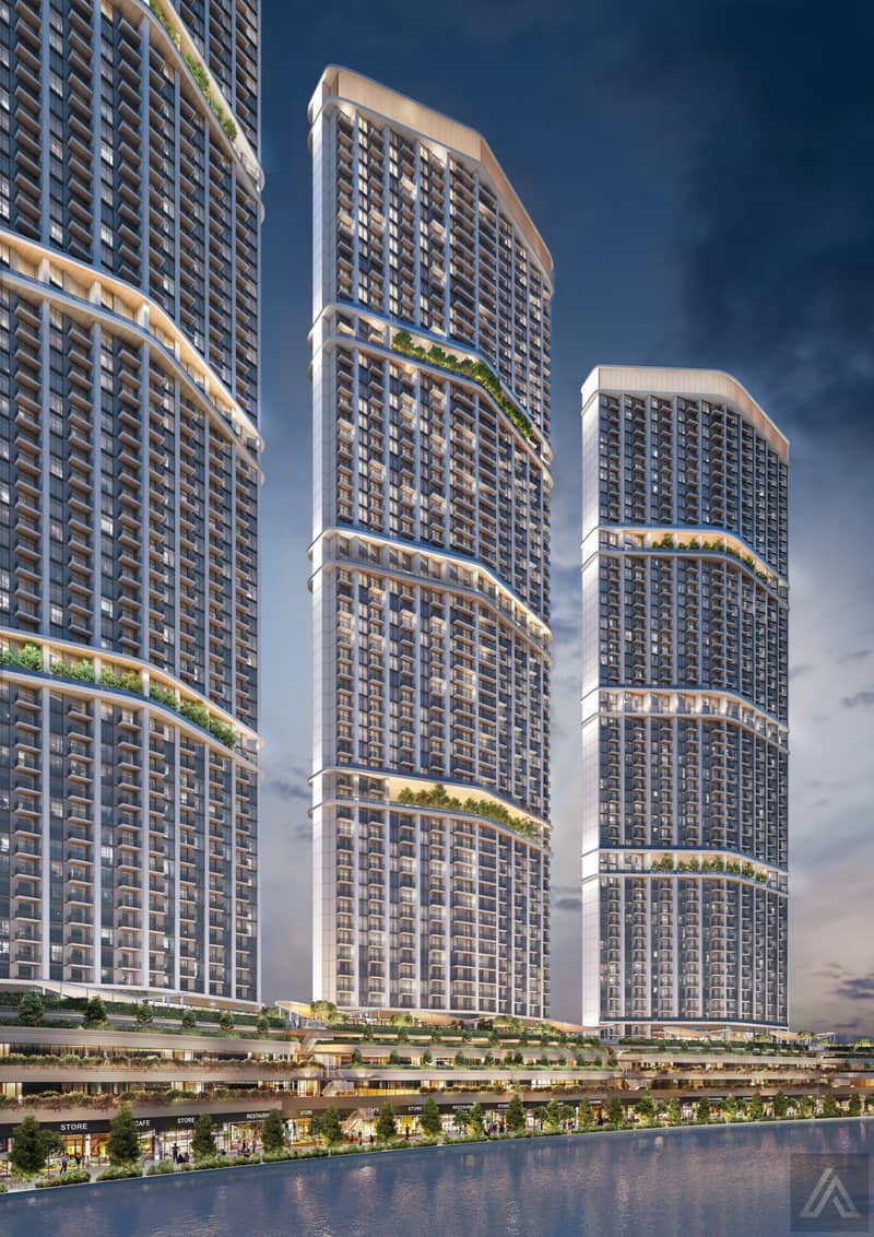 3 A6_DIMOND TOWER_CANAL SIDE_NIGHT VIEW_RENDER. jpg