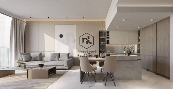 1 Bedroom Flat for Sale in Arjan, Dubai - Living + Kitchen Room. jpeg