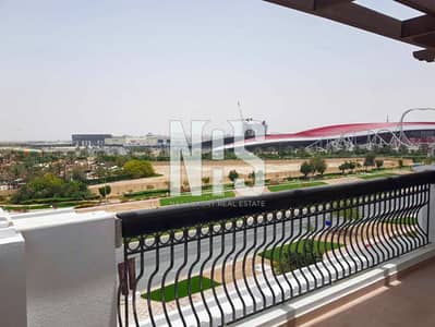 3 Bedroom Flat for Rent in Yas Island, Abu Dhabi - Elevate Your Lifestyle| Balcony with Mesmerizing Ferrari View