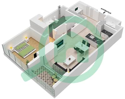 Palm Beach Tower 2 - 1 Bedroom Apartment Type B / FLOOR 16-27 Floor plan