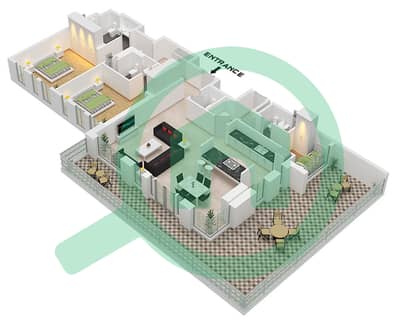 Apartment Building 8 - 2 Bedroom Apartment Type/unit 2-1.A / UNIT 4 FLOOR 1 Floor plan