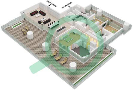Vela by Omniyat - 3 Bedroom Apartment Type B Floor plan