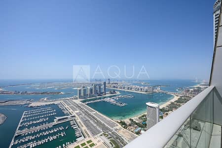 3 Bedroom Flat for Rent in Dubai Marina, Dubai - Full Palm View | Unfurnished | Very High Floor