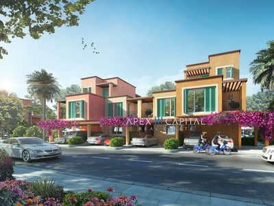 4 Bedroom Townhouse for Sale in DAMAC Lagoons, Dubai - Lagoon Townhouse (5AE-4AM) Nice - FRONT. jpg
