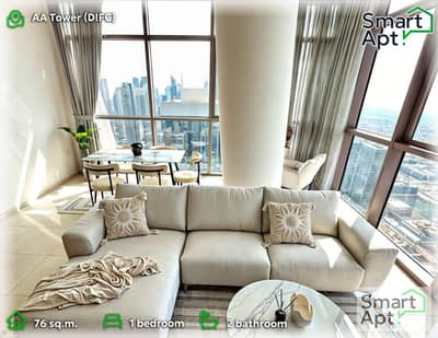 1 Bedroom Flat for Rent in Sheikh Zayed Road, Dubai - AA Tower (DIFC), 76 sq m, 1 bedroom , 2 bathroom_003. jpg