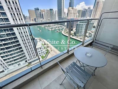 1 Bedroom Flat for Rent in Dubai Marina, Dubai - Full marina views | Balcony | Open-plan