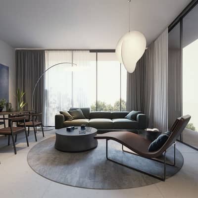 1 Bedroom Flat for Sale in Aljada, Sharjah - 210624-Sokon-2-Living-room. jpg
