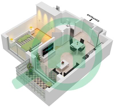 350 河畔新月 - 1 卧室公寓类型／单位A / UNIT XX04戶型图