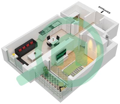 350 河畔新月 - 1 卧室公寓类型／单位C / UNIT XX06戶型图