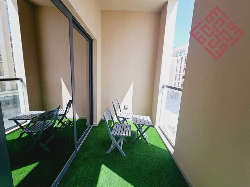 Furnished studio with balcony available for rent in Al mamsha sharjah