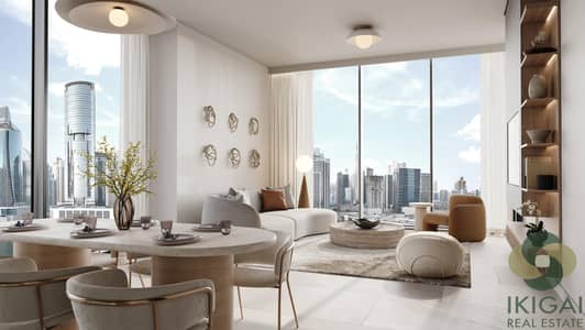 1 Спальня Апартаменты Продажа в Бизнес Бей, Дубай - One River Point - Typical Living Room-min-min. jpg