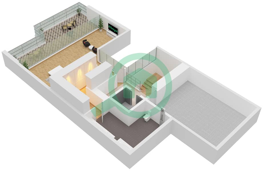 Jouri Hills - 5 Bedroom Villa Type A Floor plan Second Floor interactive3D