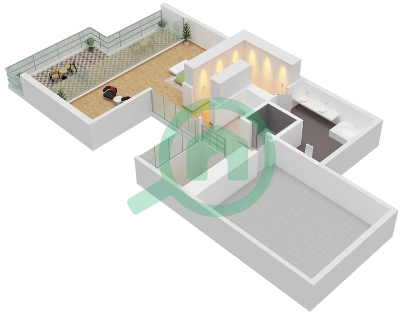 المخططات الطابقية لتصميم النموذج B فیلا 5 غرف نوم - جوري هيلز Second Floor interactive3D