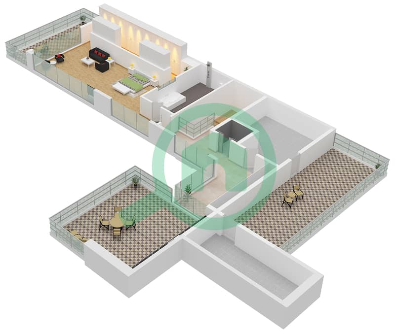 Jouri Hills - 6 Bedroom Villa Type B Floor plan Second Floor interactive3D