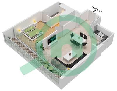 Sobha Verde - 1 Bedroom Apartment Type B Floor plan