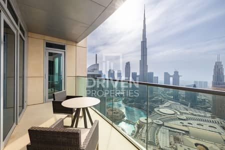 2 Bedroom Apartment for Rent in Downtown Dubai, Dubai - Furnished | Serviced | Burj Khalifa View