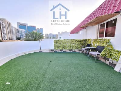 Amazing studio with roof for rent in madinuh Abu Dhabi al wahdah