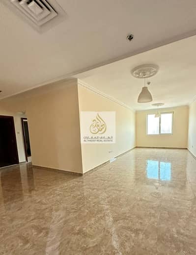 For rent in Ajman We have two rooms, a living room with a balcony, 3 bathrooms, and a parking lot inside the building Excellent, open and high view
