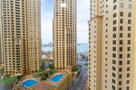 2 Bedroom Flat for Rent in Jumeirah Beach Residence (JBR), Dubai - 2 BR + Maid | Vacant | Partial Sea and Marina View