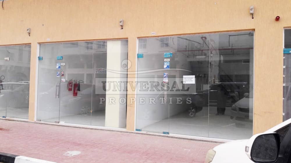 Main Road Facing Shop For Rent in Ajman Al Zahra Area With Parking Area